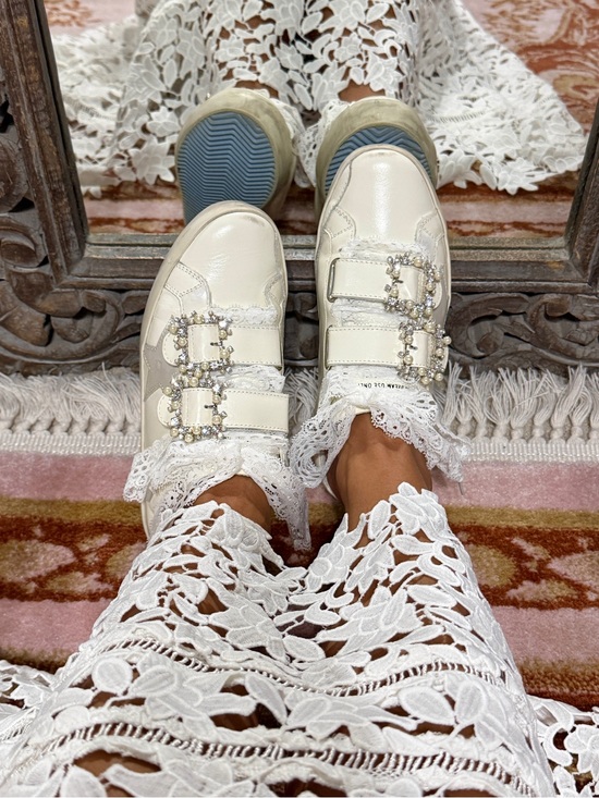 Golden Goose Shoes - GOLDEN GOOSE Old School Sabot PEARL EMBELLISHED BUCKLE Sneakers 37/7